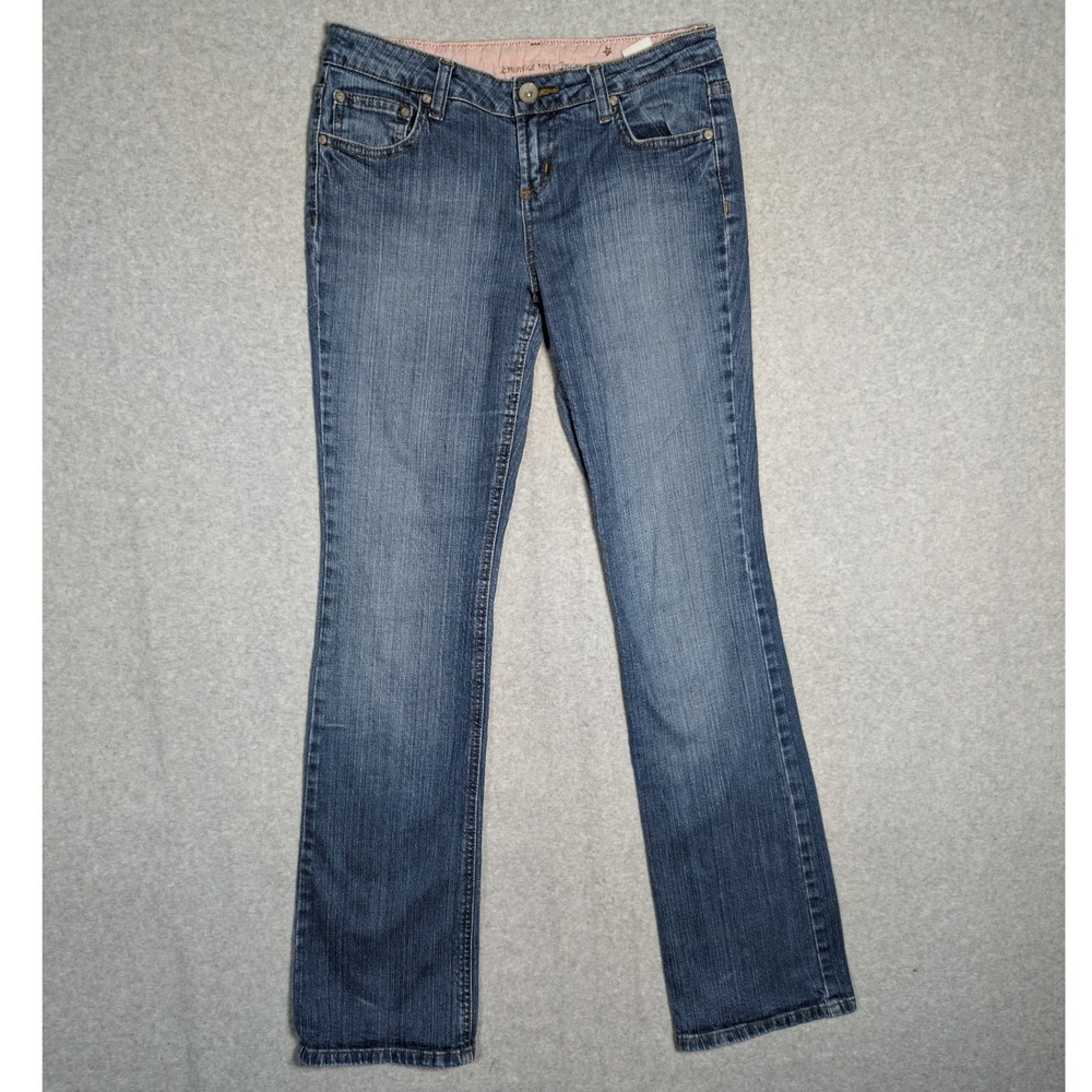 L.E.I. Bootcut Jeans Women 7 Long Low Rise Flap Pocket Y2K Indie Sleaze Casual